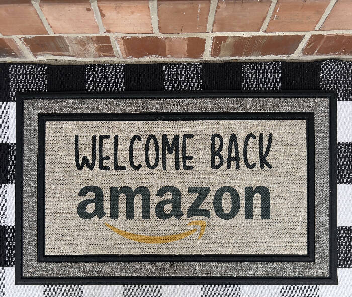 Welcome back AMAZON Indoor/Outdoor Doormat