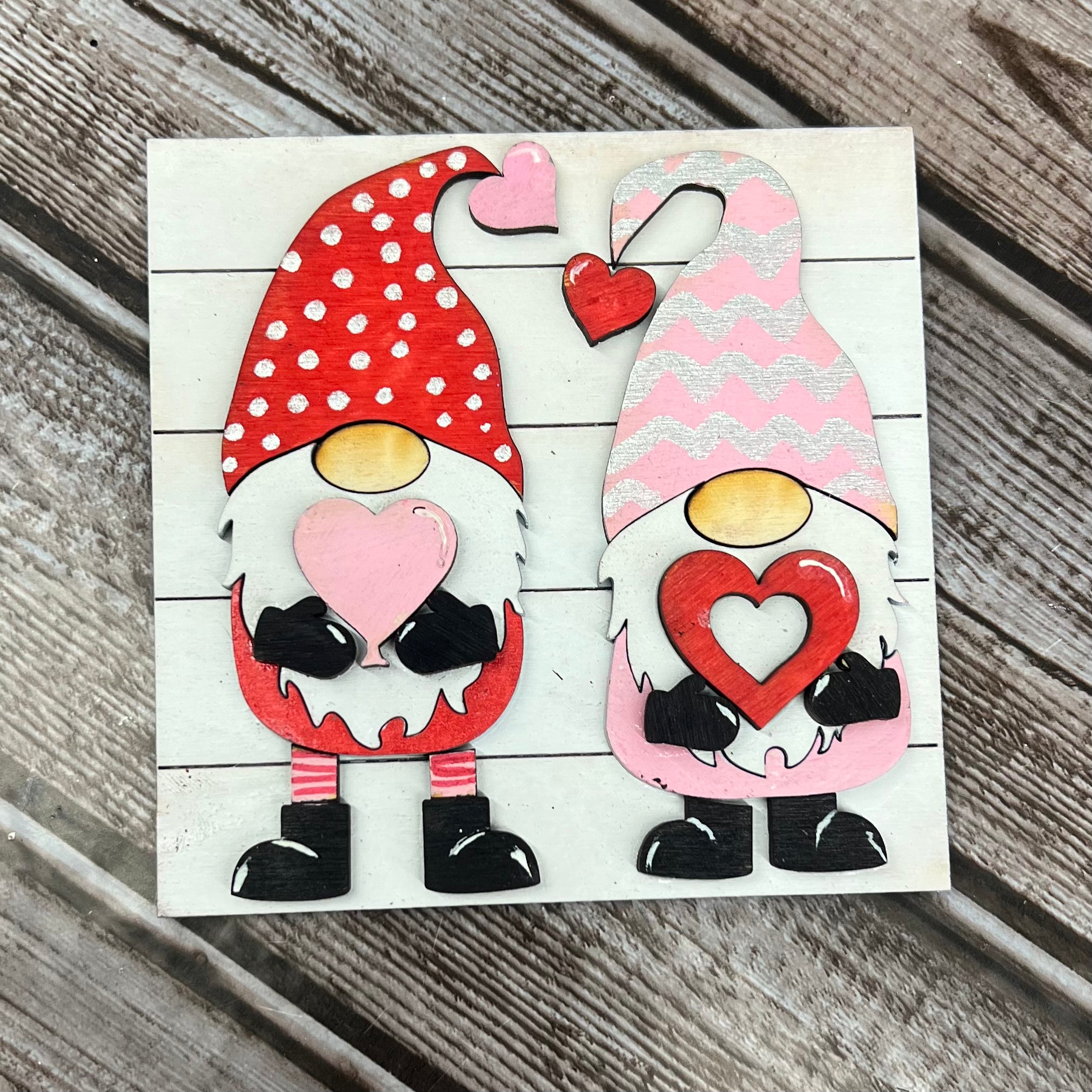 Gnome Couple - White Background - Valentine’s Theme Square Insert