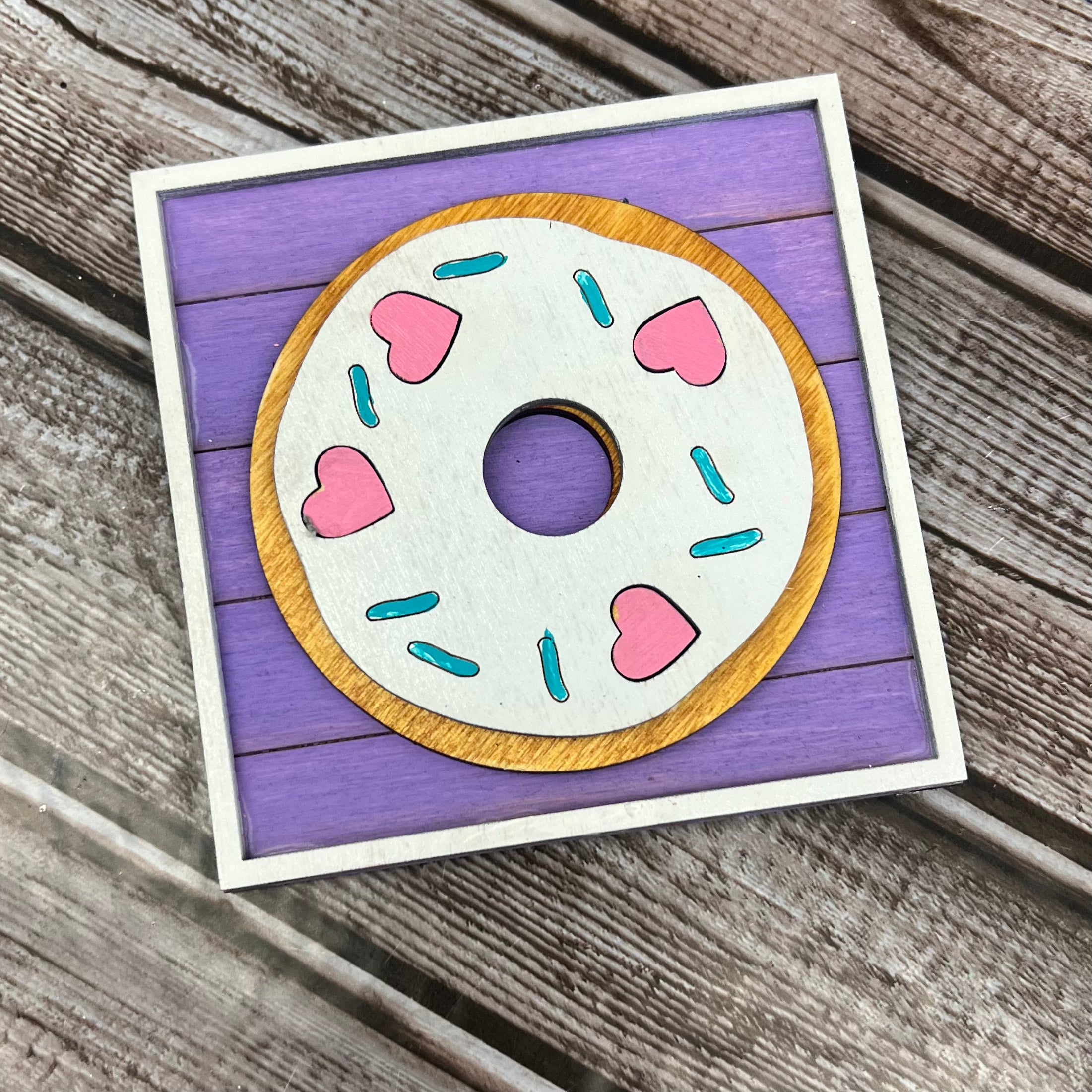 Donut - Purple Background - Square Insert