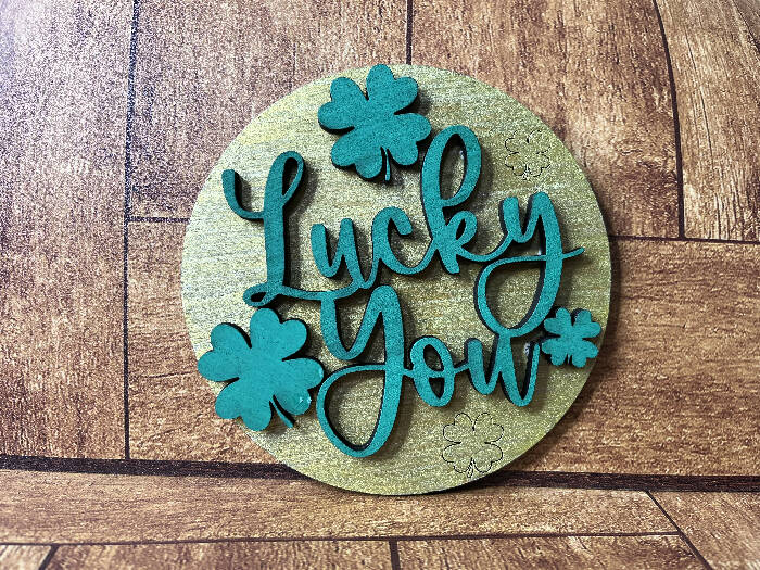 Circle interchangeable insert lucky you St. Patrick’s day