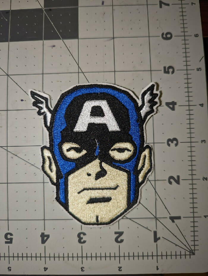Captain America Face Iron On Patch