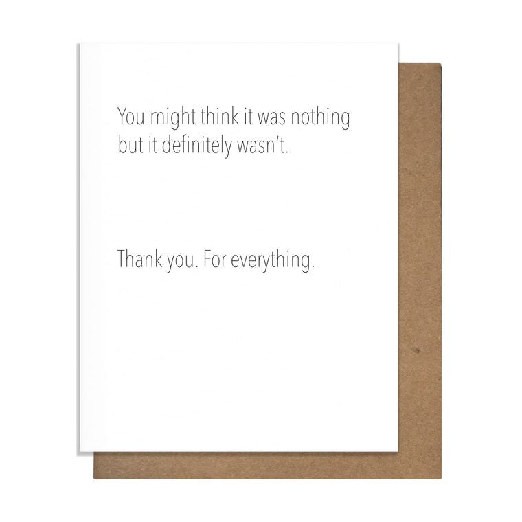 Not Nothing Thank You Card