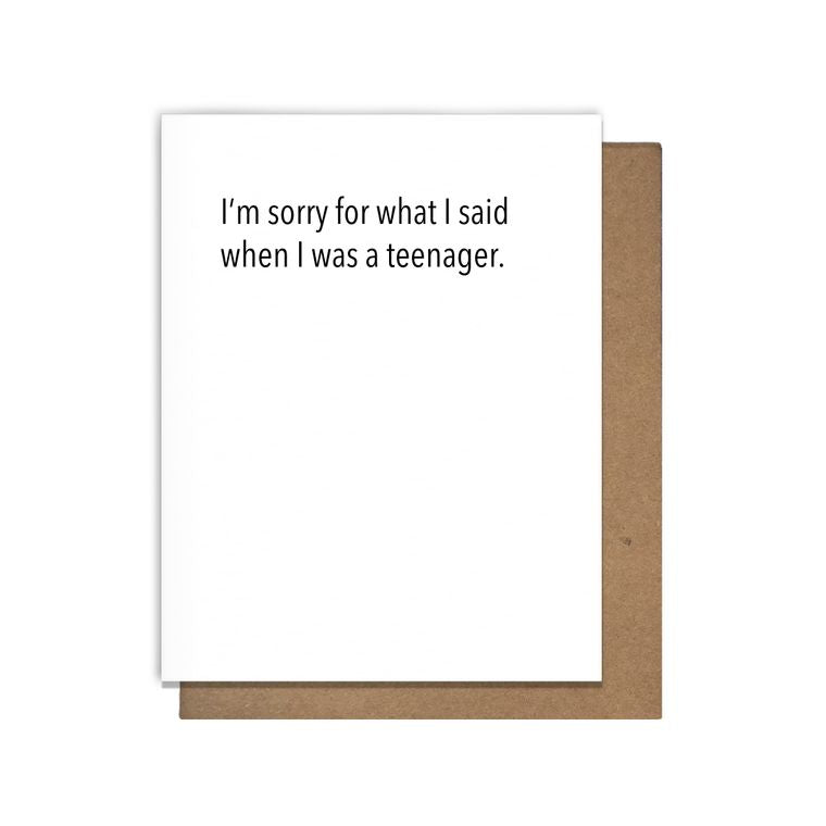 Sorry Teen Greeting Card