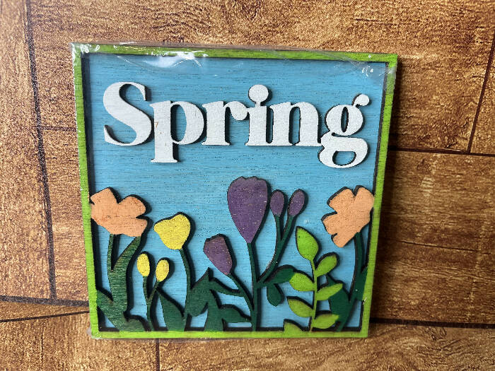 Spring flowers square interchangeable insert