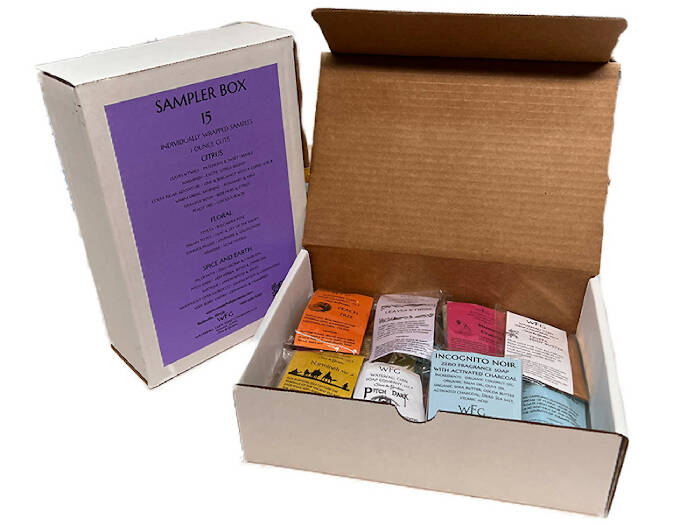 Soap Sampler box of 15 vegan soap varieties