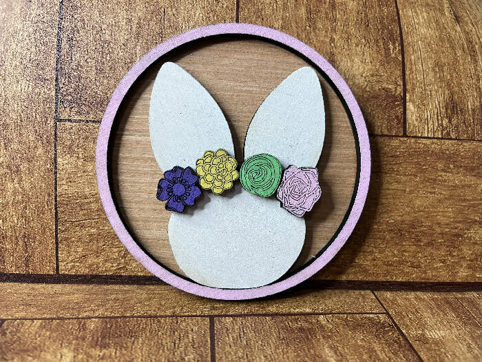 Easter bunny interchangeable circle insert