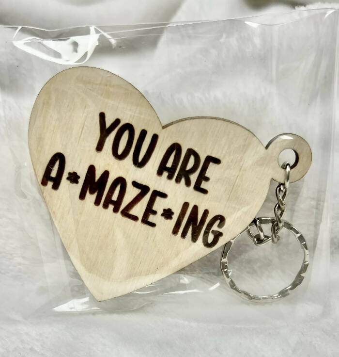 You Are Amazing Wood Keychain -VF75