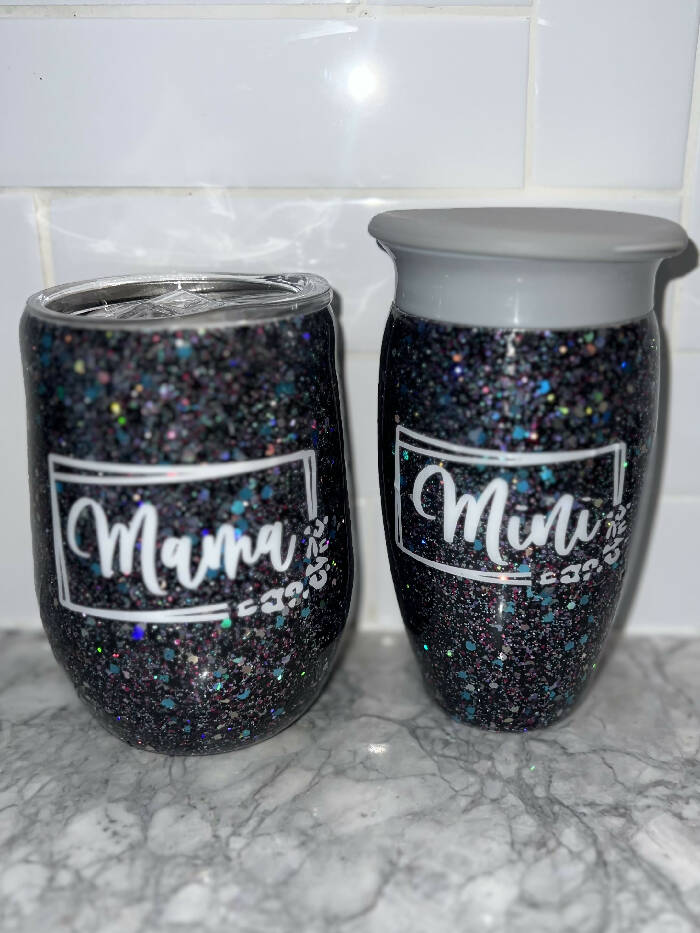 Mama wine cup and mini sippy cup set
