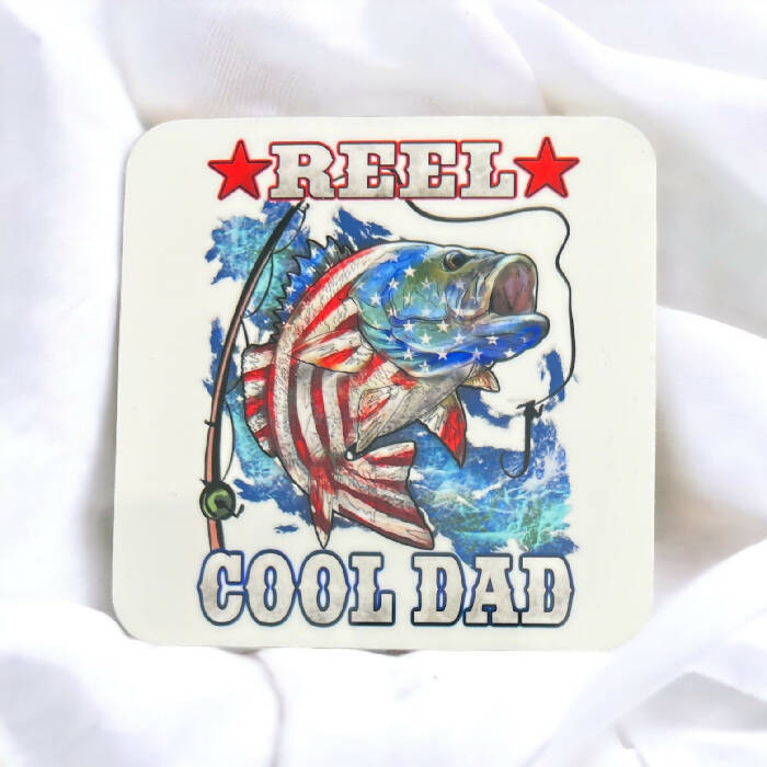 Reel cool dad coaster