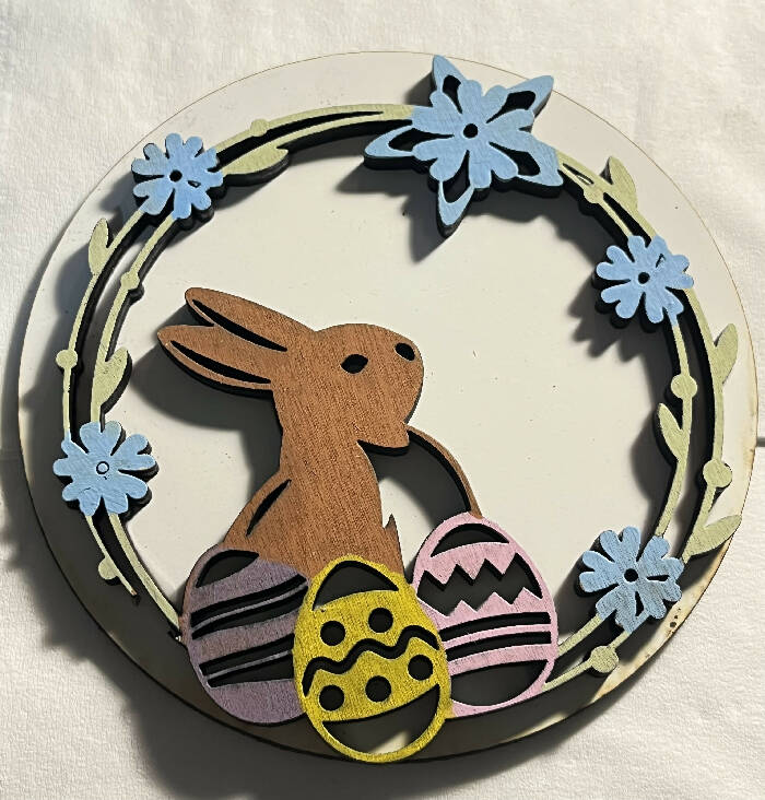 Circle interchangeable insert Easter bunny