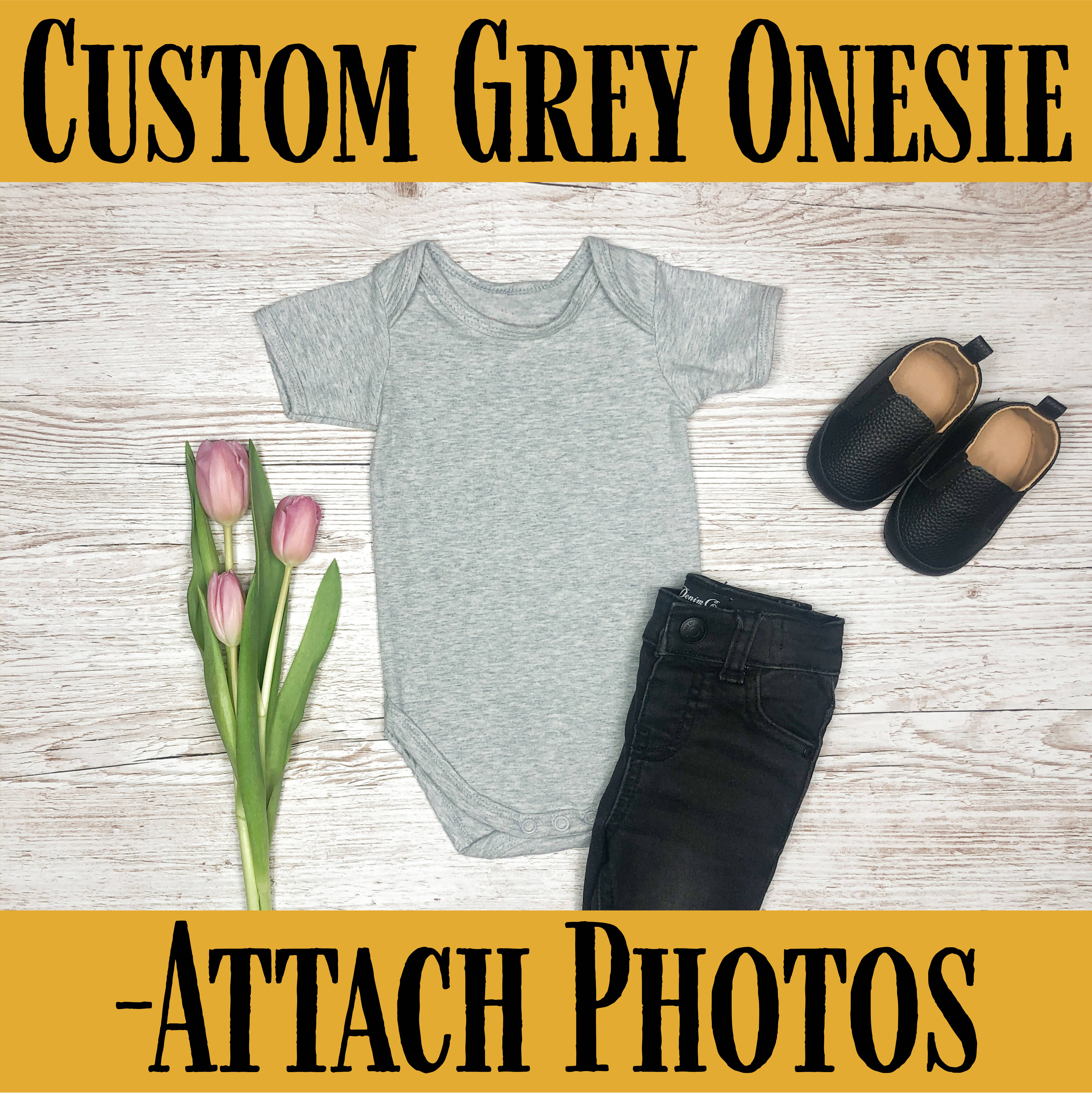 Custom Grey Onesie